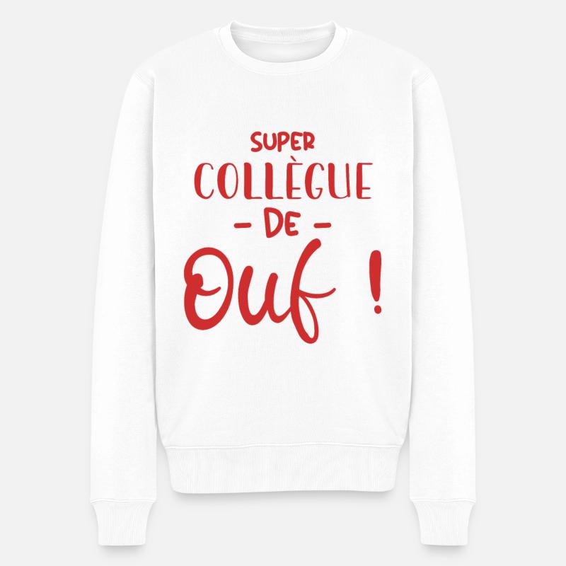 Super Collègue De Ouf - Pull Premium bio Homme - blanc