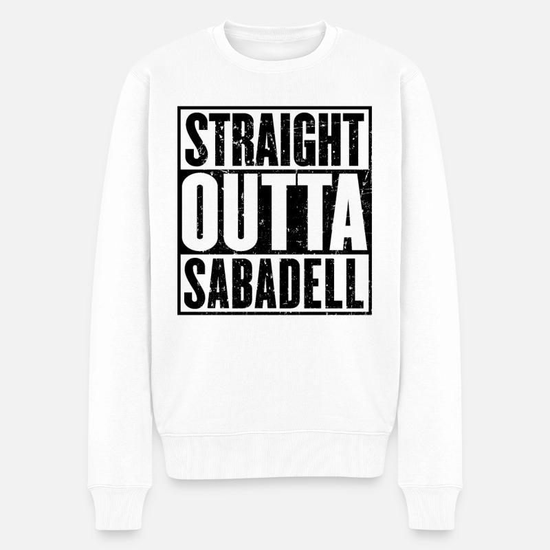 Gerade Outta Sabadell - Männer Premium Bio Pullover - Weiß