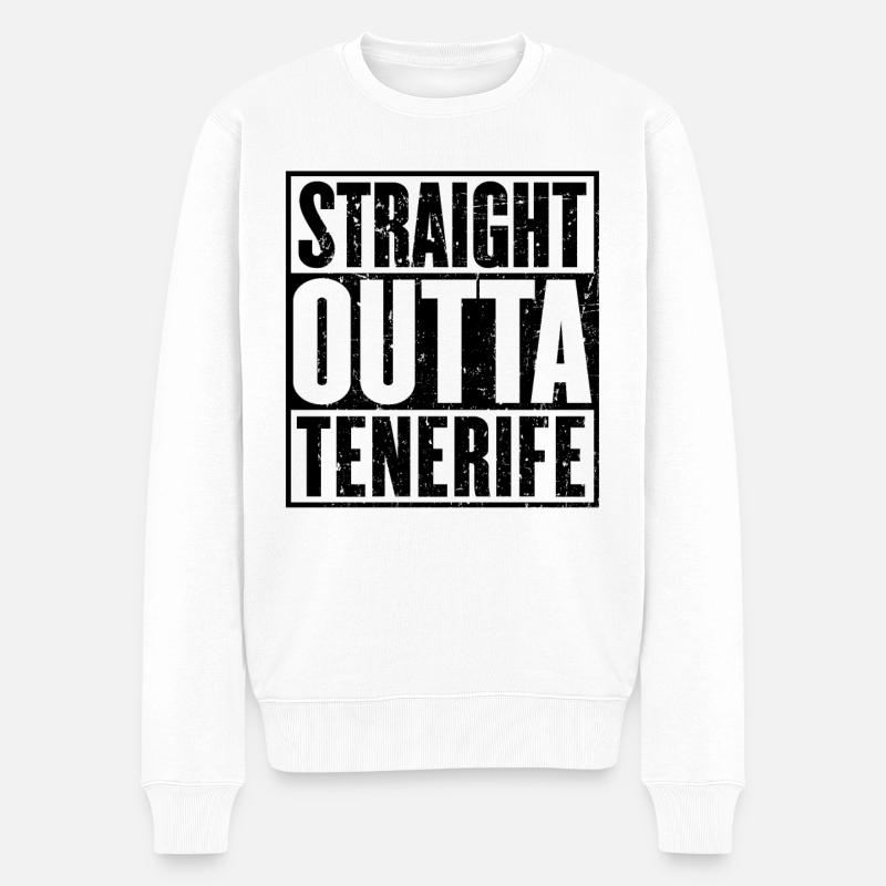 Straight Outta Teneriffa - Männer Premium Bio Pullover - Weiß