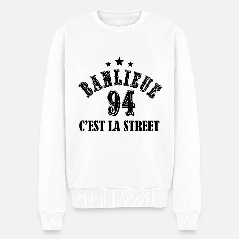 banlieue 94 c'est la street - Pull Premium bio Homme - blanc