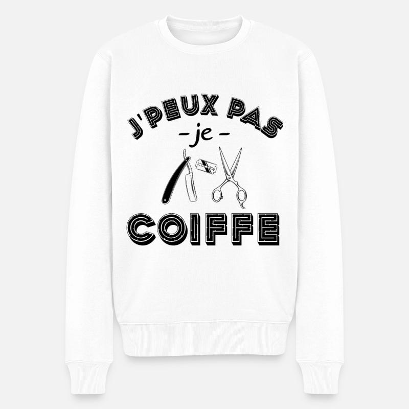 je peux pas je coiffe - Pull Premium bio Homme - blanc