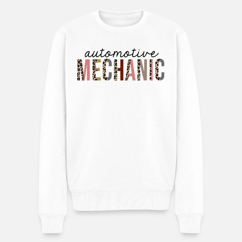 Mécanique automobile Leopard Print Drôle - Pull Premium bio Homme - blanc