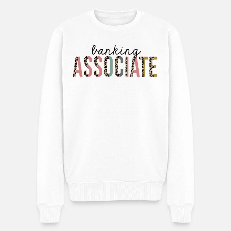 Associé bancaire imprimé léopard drôle - Pull Premium bio Homme - blanc