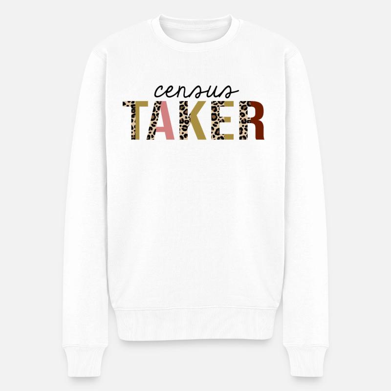 Census Taker Leopard Print Funny - Men's Premium Organic Jumper - white