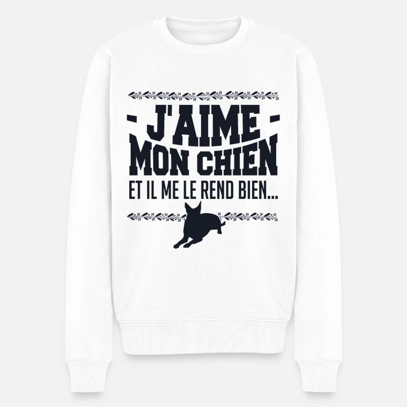 J aime mon chien - Pull Premium bio Homme - blanc