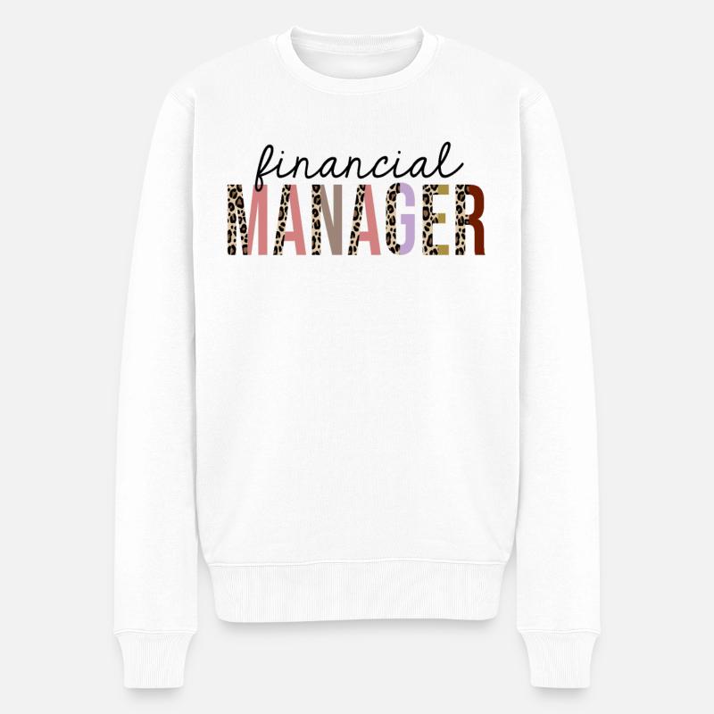Directeur financier Leopard Print Funny - Pull Premium bio Homme - blanc