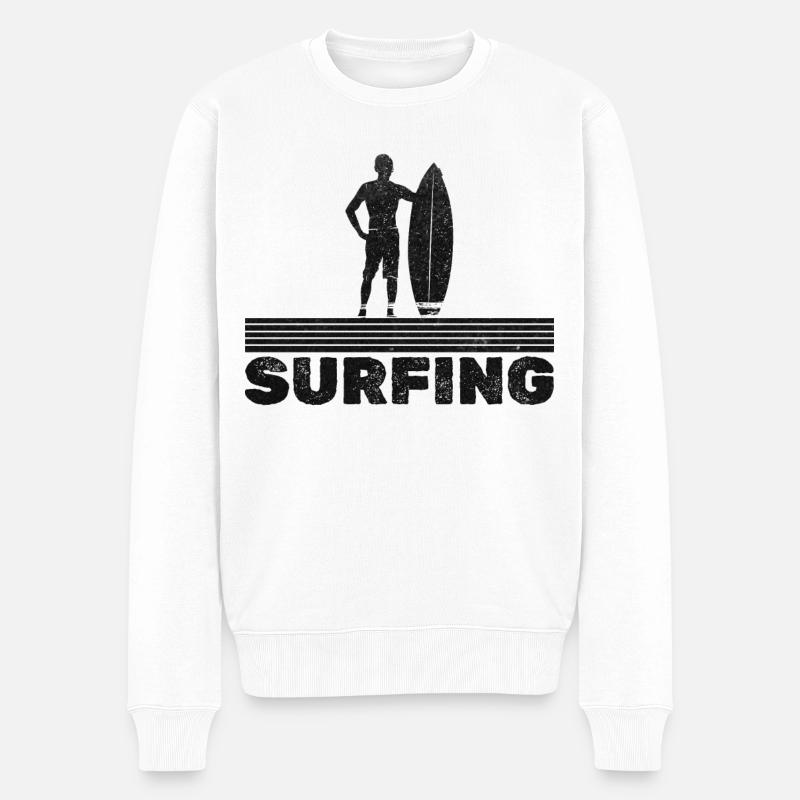 Surfeur Man Surfer - Pull Premium bio Homme - blanc