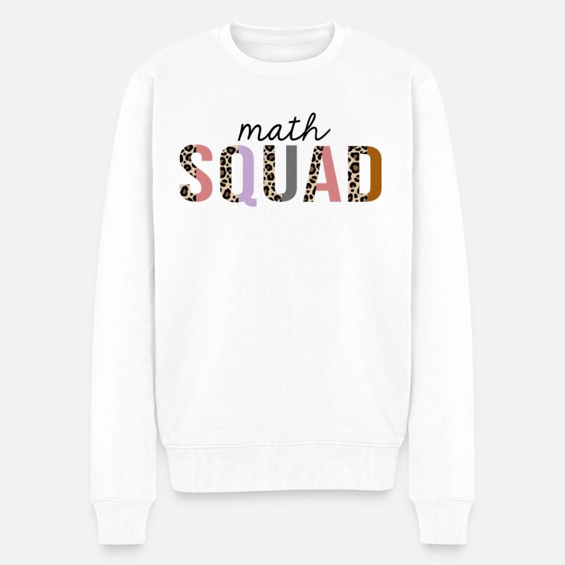 Math Squad Leopard Print Lustig - Männer Premium Bio Pullover - Weiß