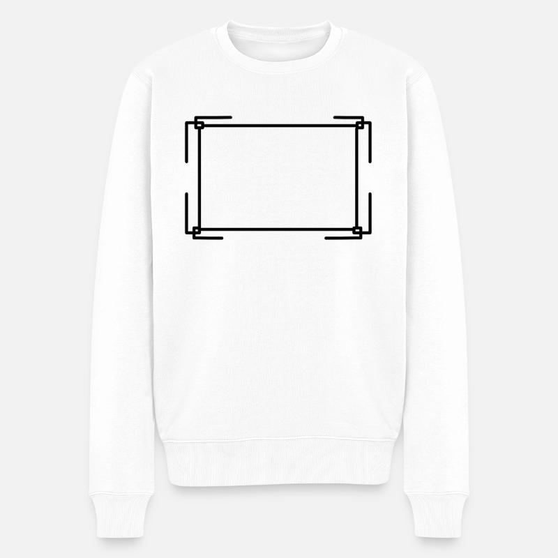 Cadre rectangulaire en texte de base noir - Pull Premium bio Homme - blanc