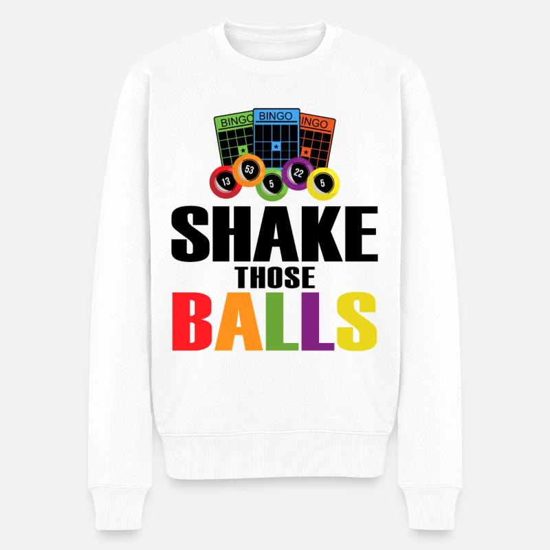 Secouez ces boules Bingo amusant - Pull Premium bio Homme - blanc