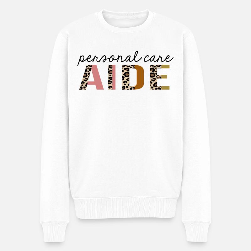 Körperpflege Aide Leopard Print Lustig - Männer Premium Bio Pullover - Weiß