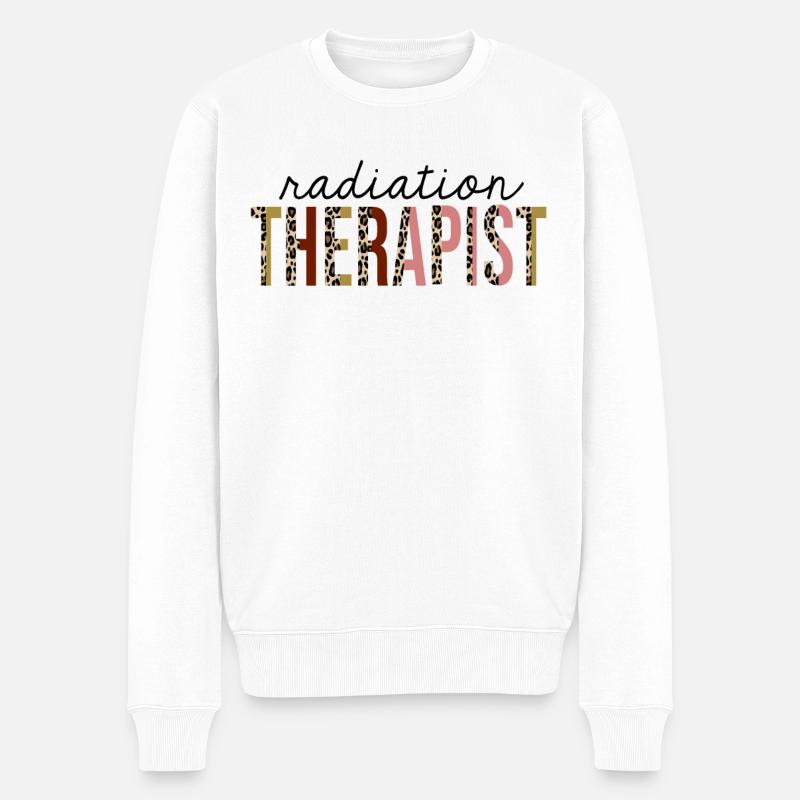 Radiothérapeute Leopard Print Drôle - Pull Premium bio Homme - blanc
