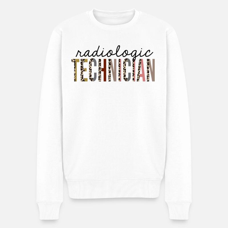 Radiologischer Techniker Leopardenprint lustig - Männer Premium Bio Pullover - Weiß