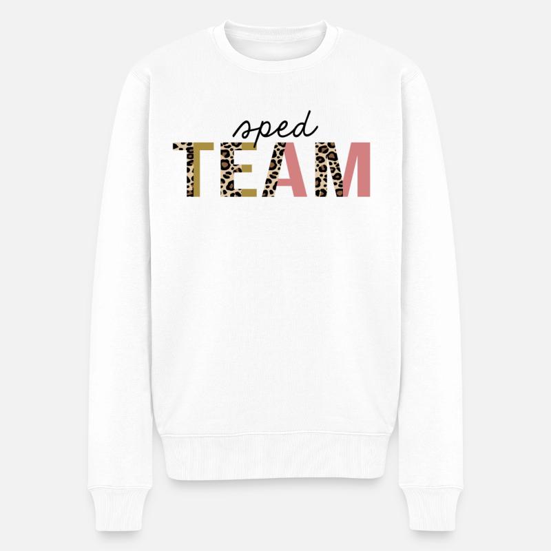 SPED Team Leopard Print Lustig - Männer Premium Bio Pullover - Weiß