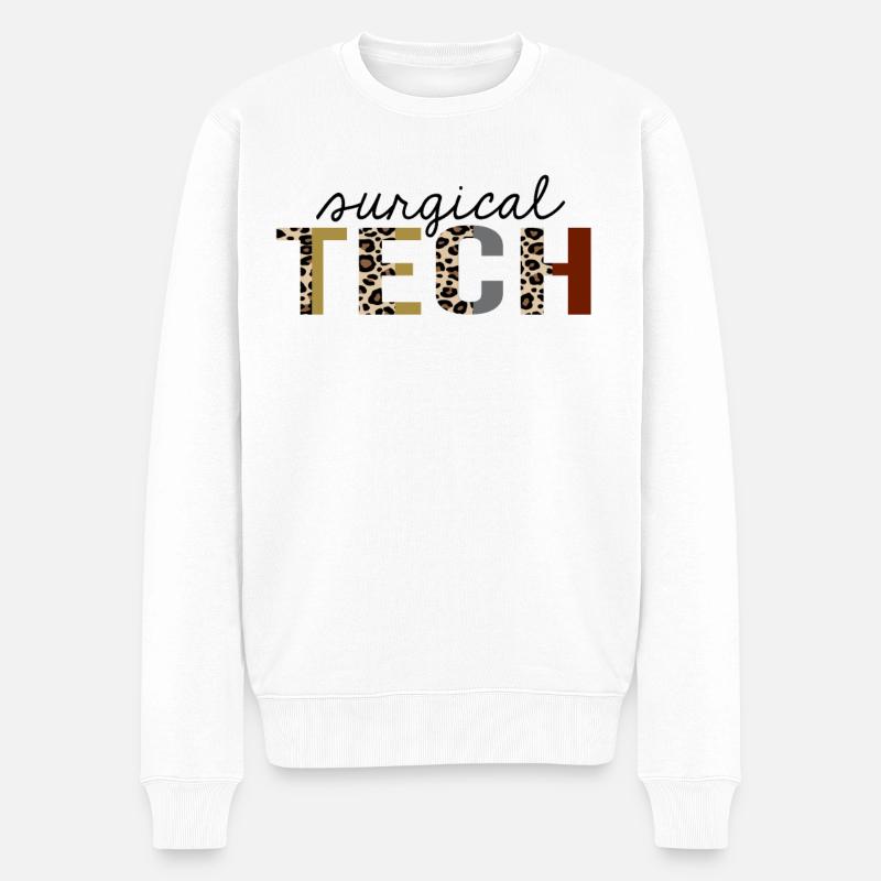 Technologie chirurgicale Leopard Print Drôle - Pull Premium bio Homme - blanc