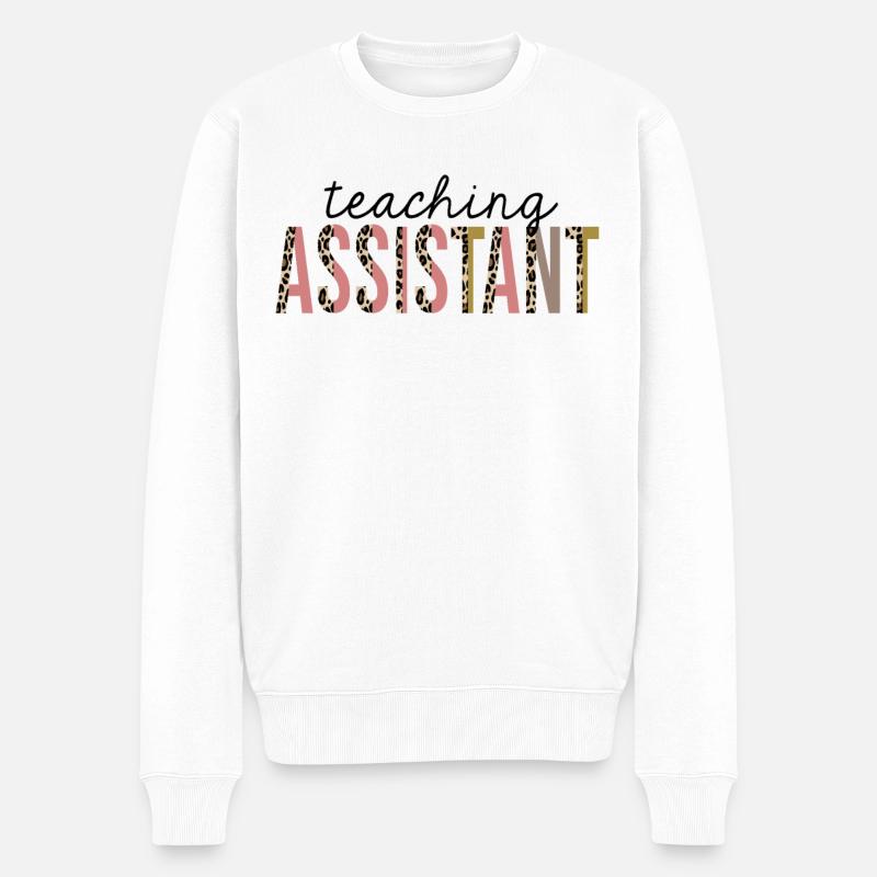 Assistant d’enseignement Leopard Print Funny - Pull Premium bio Homme - blanc