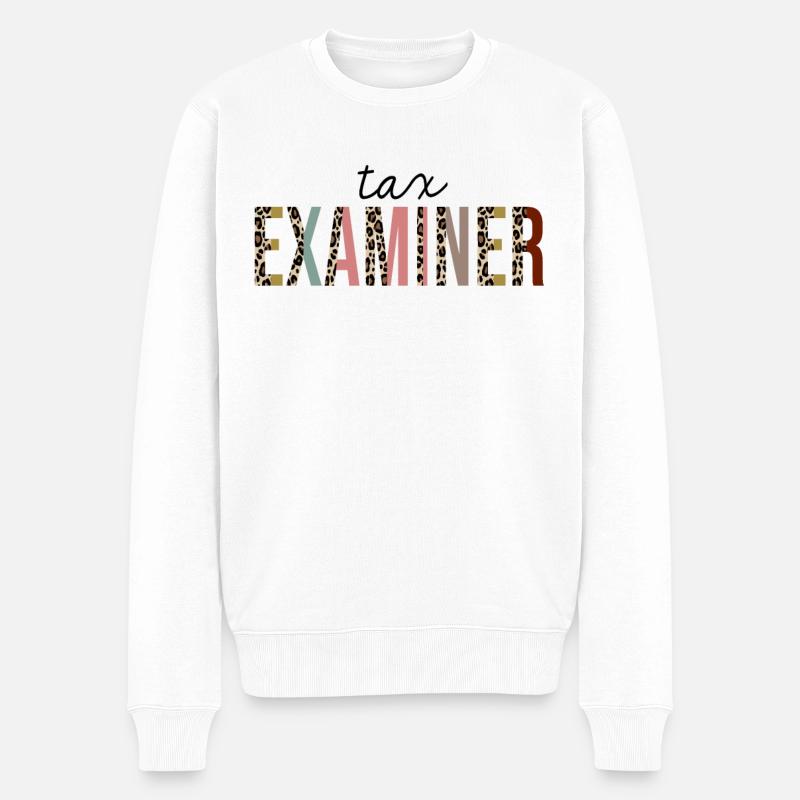 Steuerprüfer Leopardenprint lustig - Männer Premium Bio Pullover - Weiß