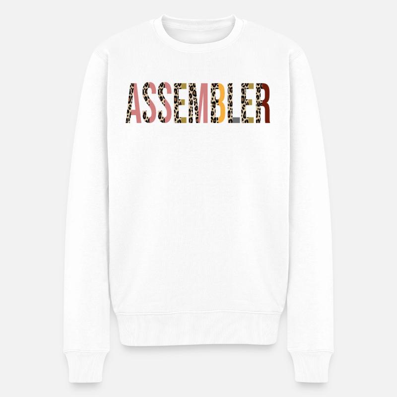 Assembler - Männer Premium Bio Pullover - Weiß
