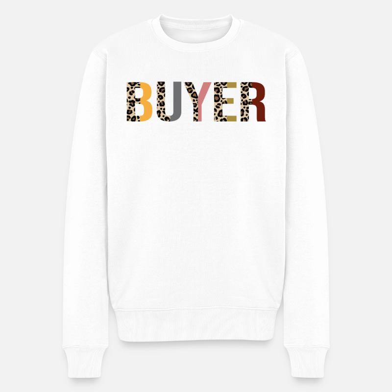 Käufer - Männer Premium Bio Pullover - Weiß