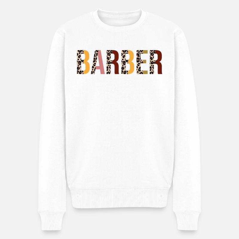 Barbier - Männer Premium Bio Pullover - Weiß
