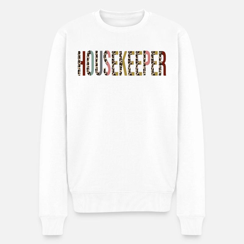 Haushälterin - Männer Premium Bio Pullover - Weiß