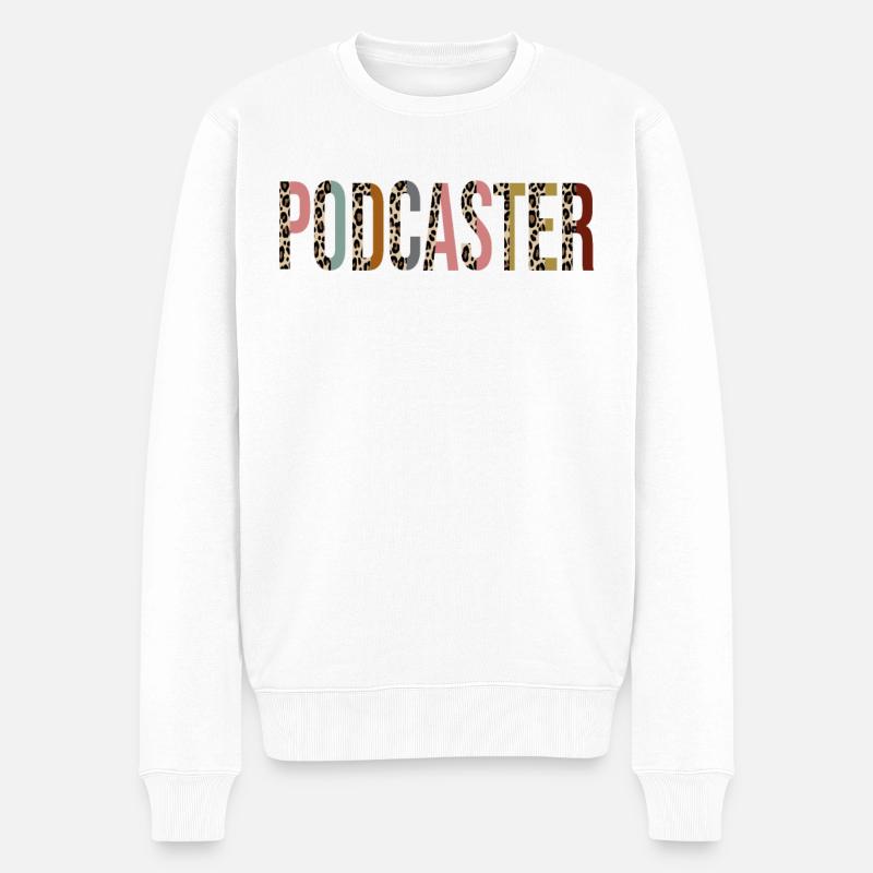 Podcaster - Männer Premium Bio Pullover - Weiß