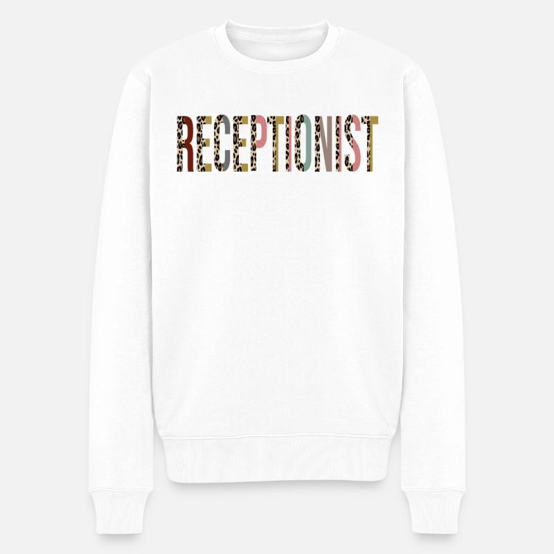Rezeptionist - Männer Premium Bio Pullover - Weiß