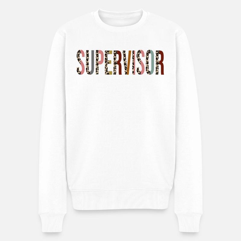 Aufseher - Männer Premium Bio Pullover - Weiß