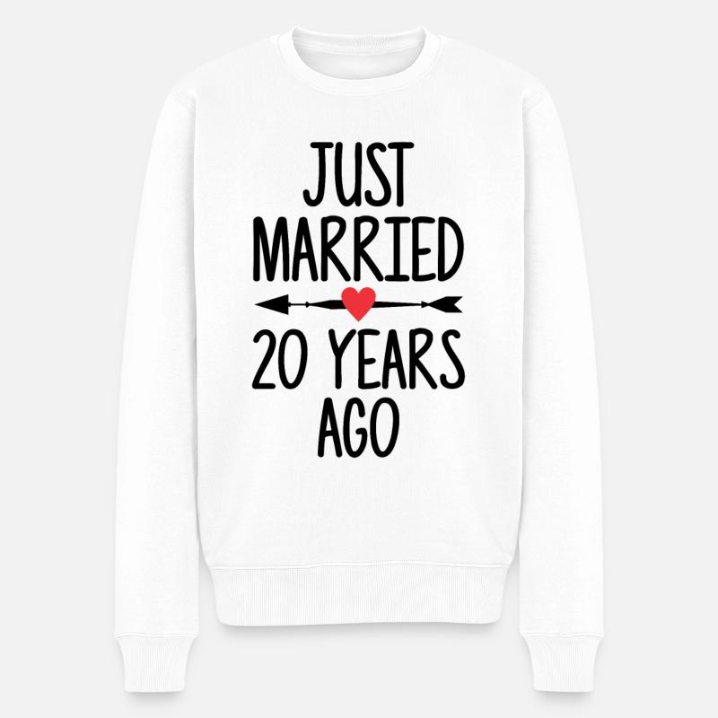 Je viens de me marier il y a 20 ans 20e anniversaire de mariage - Pull Premium bio Homme - blanc
