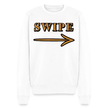 Swipe Me - Balayez vers la droite - Pull Premium bio Homme - blanc - Devant - Thijin (182cm)