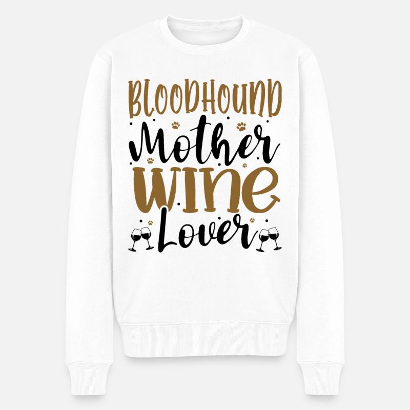 Amateur de vin BLOODHOUND Mère - Pull Premium bio Homme - blanc