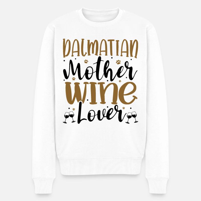 Amateur de vin Dalmatian Mère - Pull Premium bio Homme - blanc