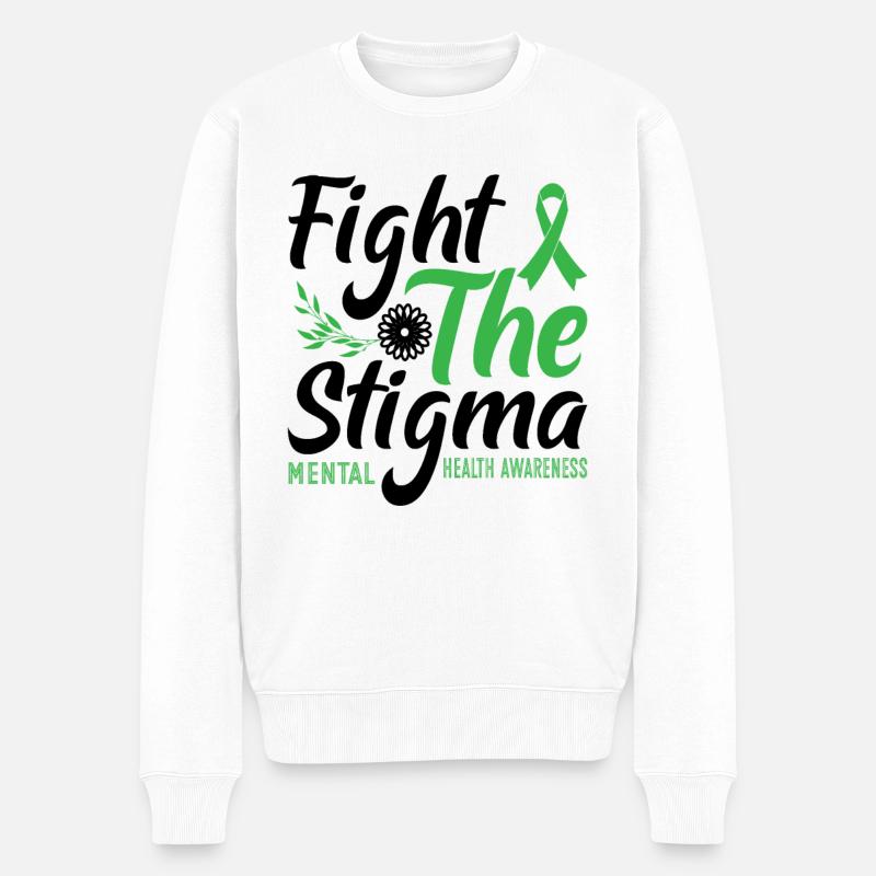 Bekämpfen Sie das Stigma Mental Health Awareness - Männer Premium Bio Pullover - Weiß