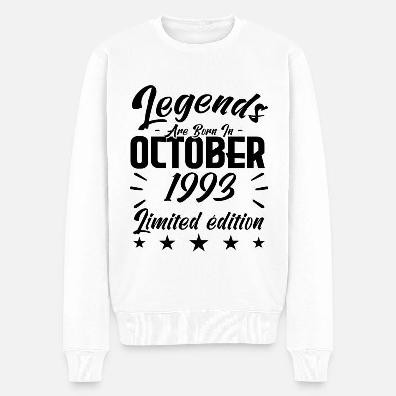 LEGENDS ARE BORN IN OCTOBER 1993 anniversary gift. - Pull Premium bio Homme - blanc