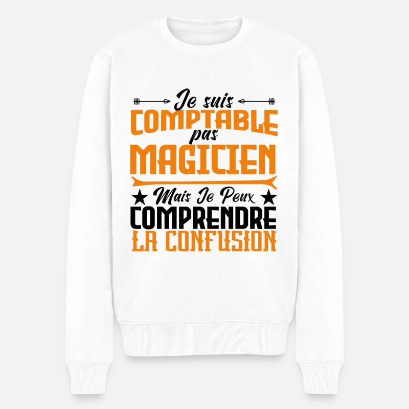 Je suis comptable pas magicienne. - Pull Premium bio Homme - blanc