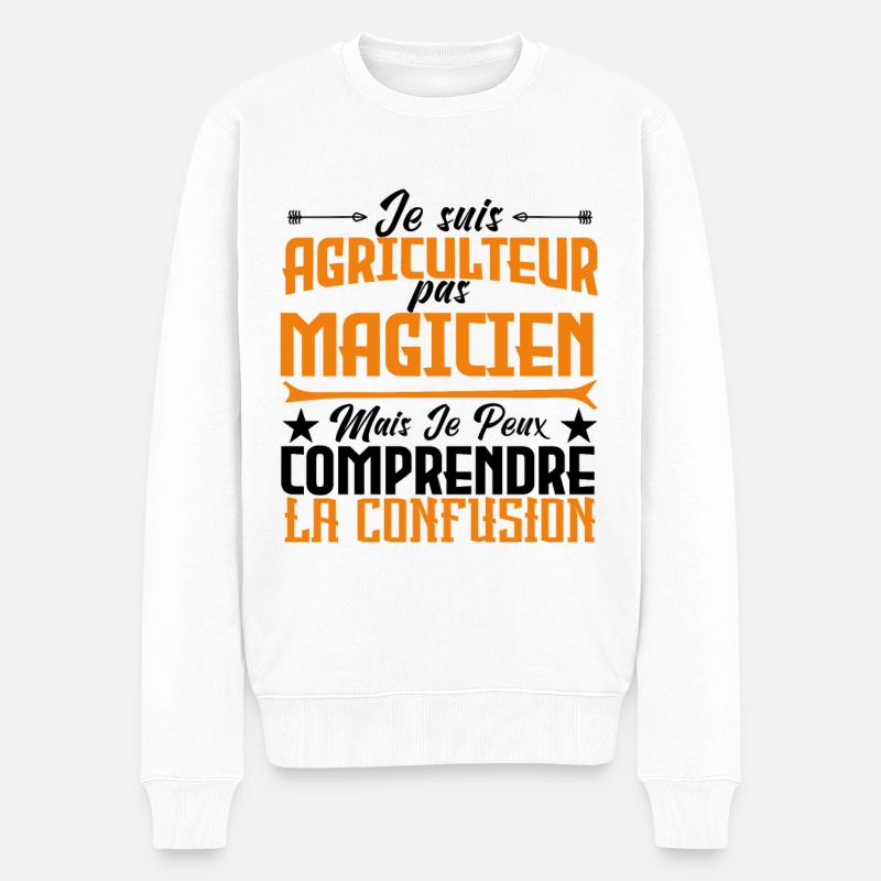 Je suis agriculteur, pas magicien - Pull Premium bio Homme - blanc