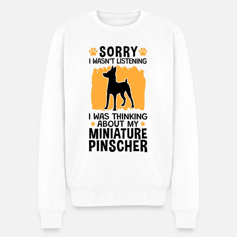 An Zwergpinscher gedacht Pinscher - Männer Premium Bio Pullover - Weiß