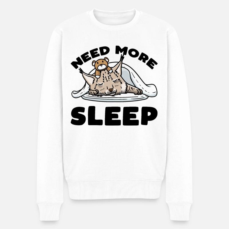 Luchs Katze - Männer Premium Bio Pullover - Weiß