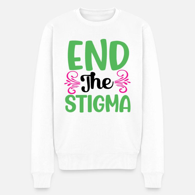 Beenden Sie das Stigma Mental Health Matters Vintage - Männer Premium Bio Pullover - Weiß