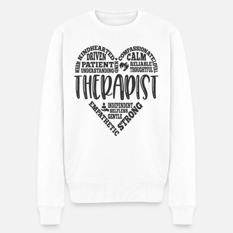 Therapeut Herzzitate - Männer Premium Bio Pullover - Weiß