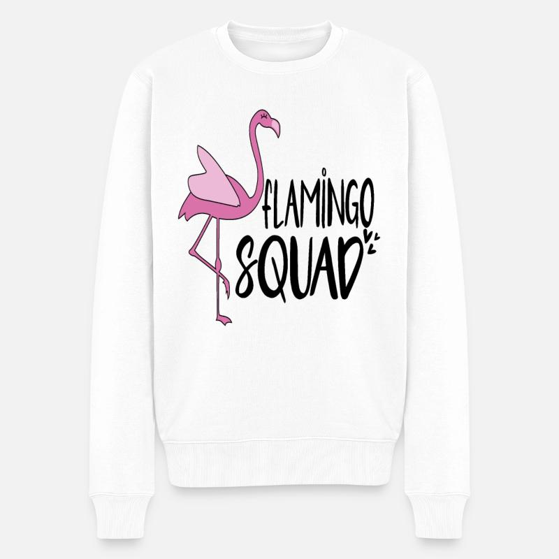Flamingo-Kader - Männer Premium Bio Pullover - Weiß
