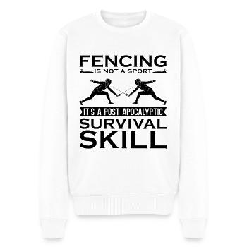 Fencing Is Not A Sport It's Sword Epee Duel Fencer - Männer Premium Bio Pullover - Weiß - Vorne - Thijin (182cm)