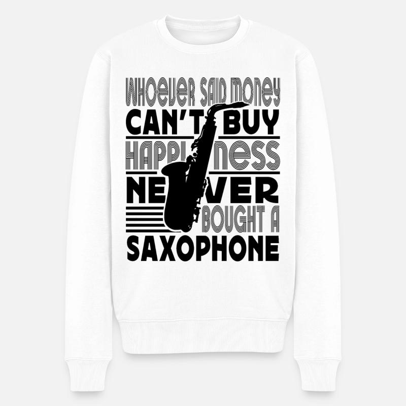 Saxophoniste Saxophoniste Saxophone - Pull Premium bio Homme - blanc