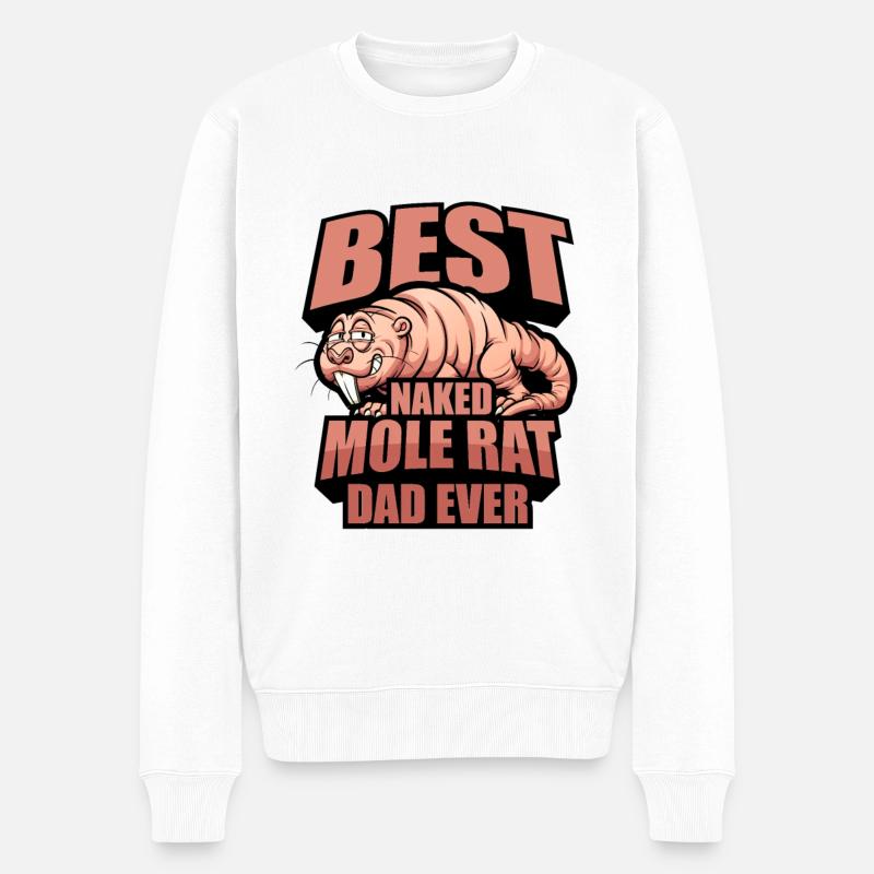 Nacktmull - Männer Premium Bio Pullover - Weiß