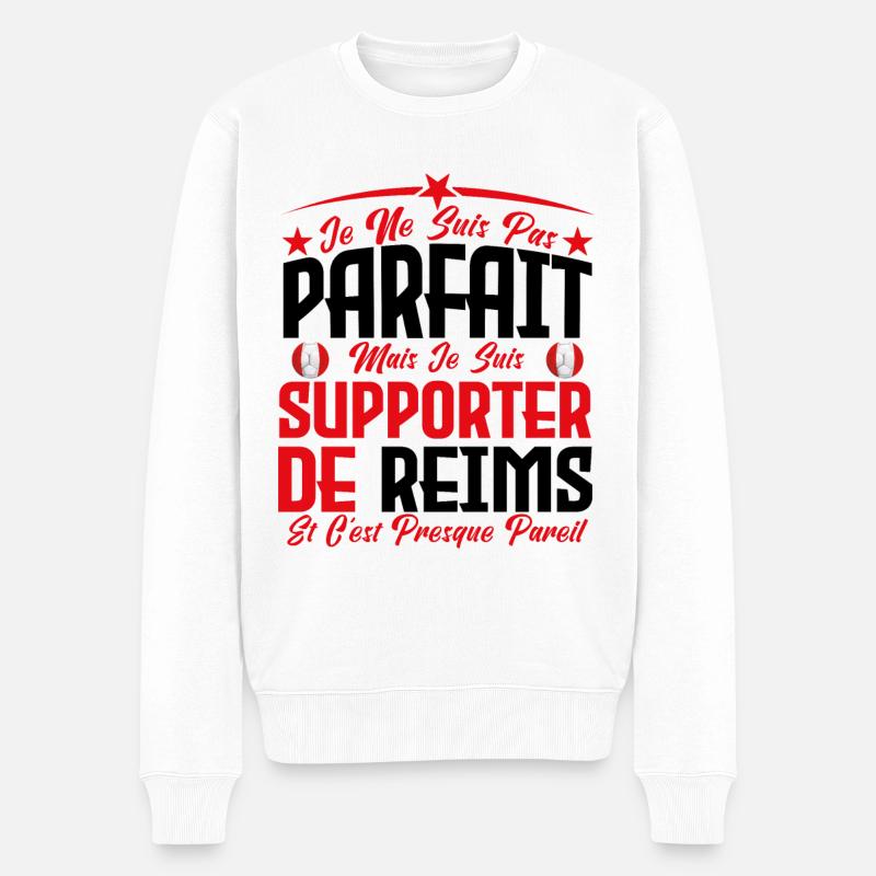 je ne suis pas parfait, supporteur de Reims. - Pull Premium bio Homme - blanc