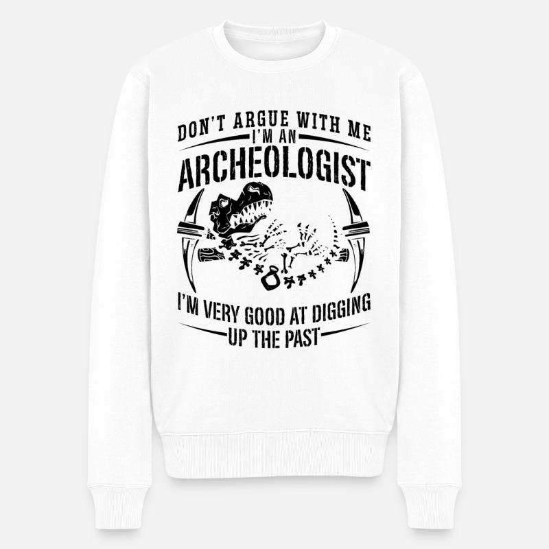 Ne discutez pas avec Archéologie Archéologue antique - Pull Premium bio Homme - blanc
