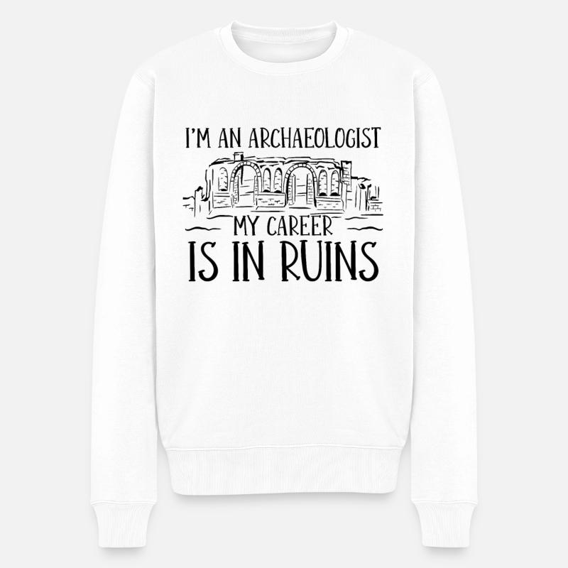 Je suis un archéologue archéologue de fouilles fossiles - Pull Premium bio Homme - blanc