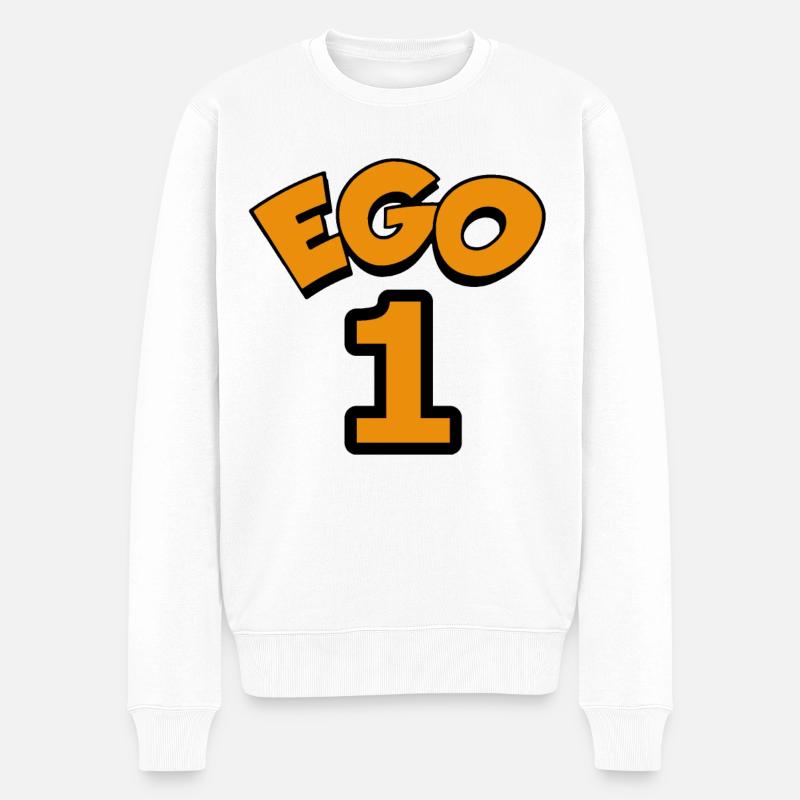 Ego 1 egoistic Nummber eins - Männer Premium Bio Pullover - Weiß