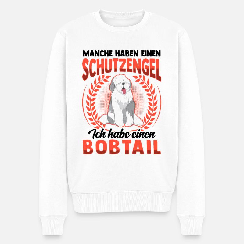 Bobtail mein Schutzengel Old English Sheepdog - Männer Premium Bio Pullover - Weiß