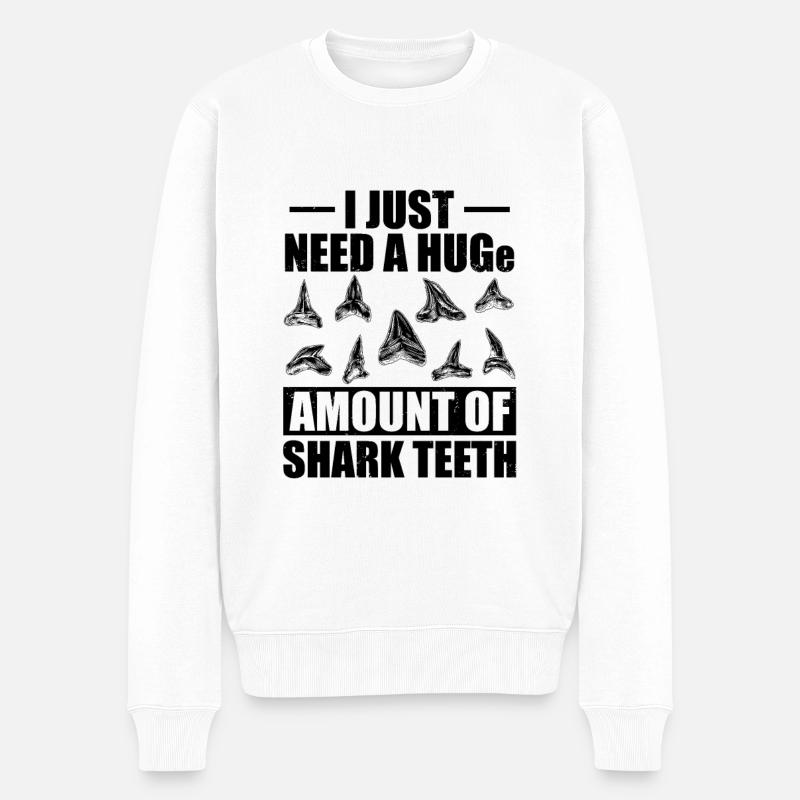 Collecte de dents de requin - Pull Premium bio Homme - blanc